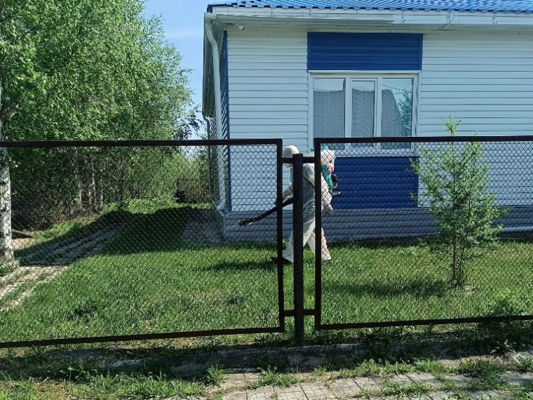 В селе Пальяново проведён 1-й этап акарицидной обработки от клеща.
